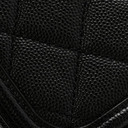Caviar Quilted Medium CC Filigree Vanity Case Black