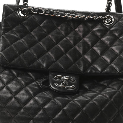 Calfskin Quilted Large Urban Spirit Backpack Black