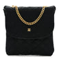 Jersey Quilted Micro Flap Bag Black