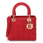 Lambskin Cannage Medium Lady Dior Red