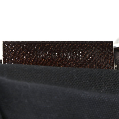 Textured Patent Calfskin Small Tri-Color Antigona Black White Brown