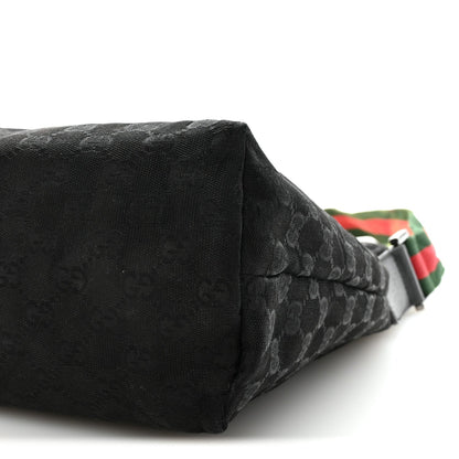 Monogram Web Medium Flat Messenger Bag Black