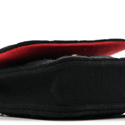 Jersey Quilted Micro Mini Flap Black