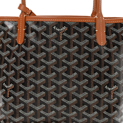 Goyardine Reversible Mini Anjou Black Gold