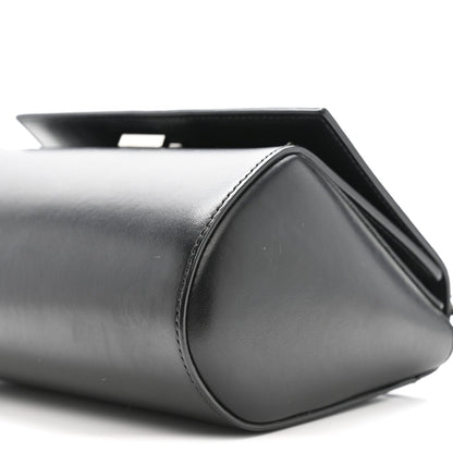 Calfskin Mini Pandora Box Logo Strap Crossbody Bag Black