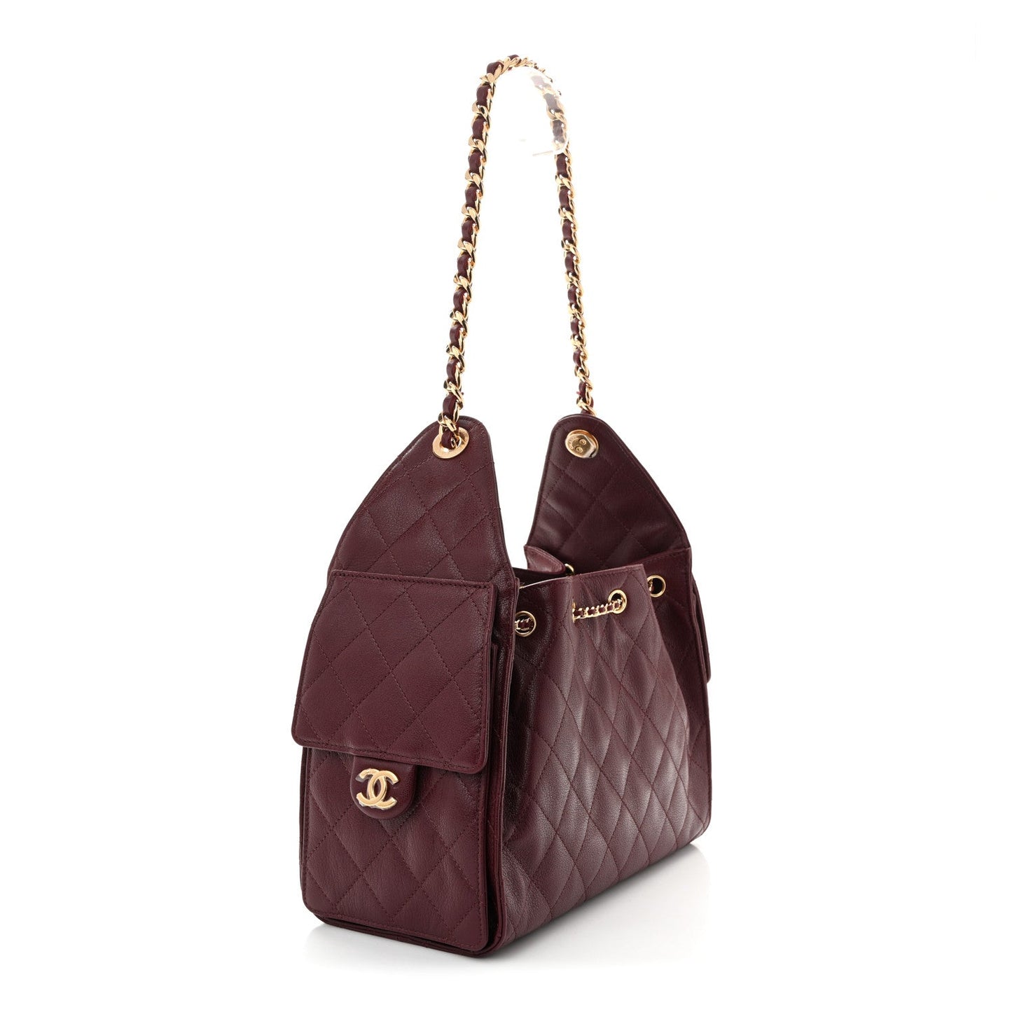 Caviar Quilted Small Chanel 25 Handbag Burgundy