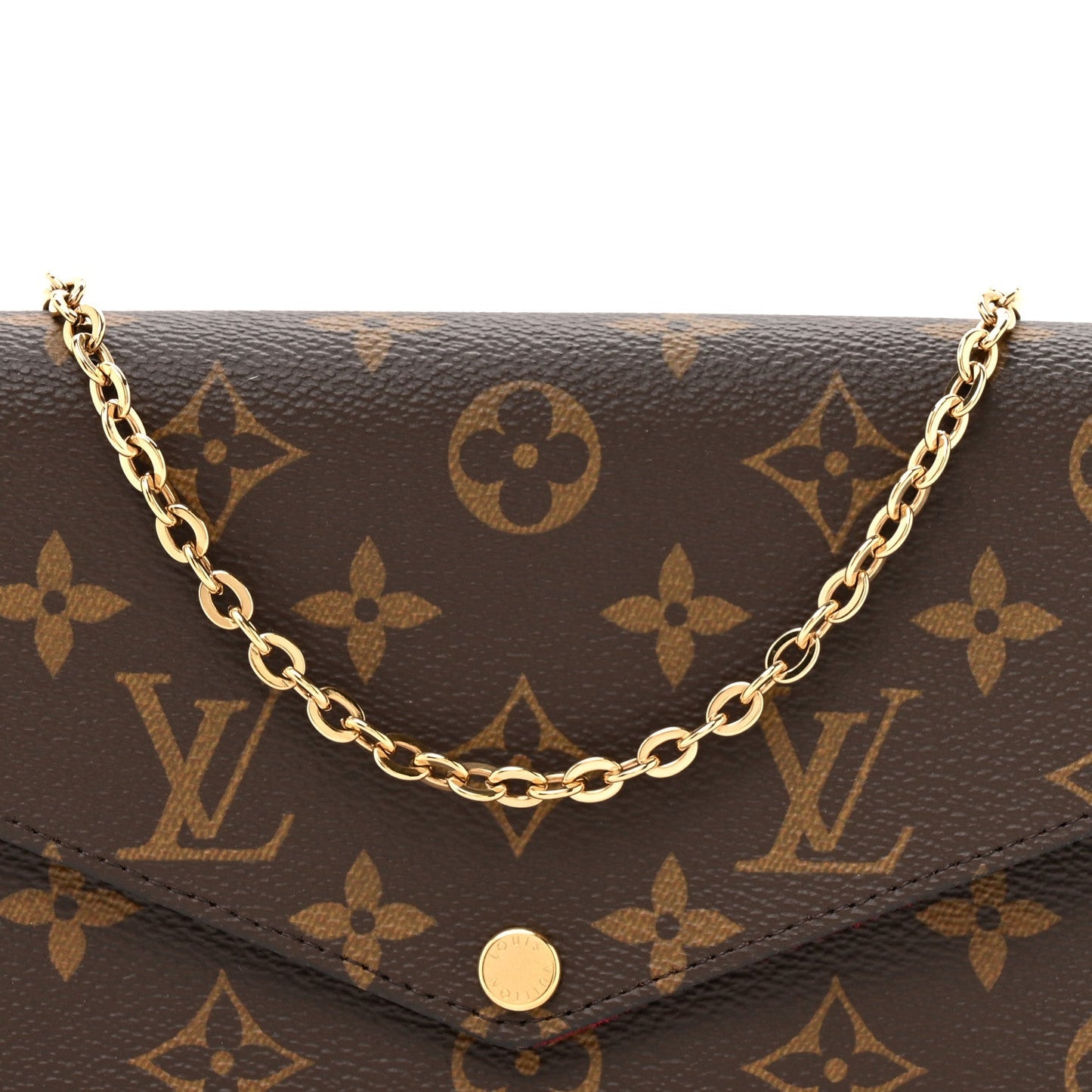Monogram Pochette Felicie Chain Wallet Fuchsia