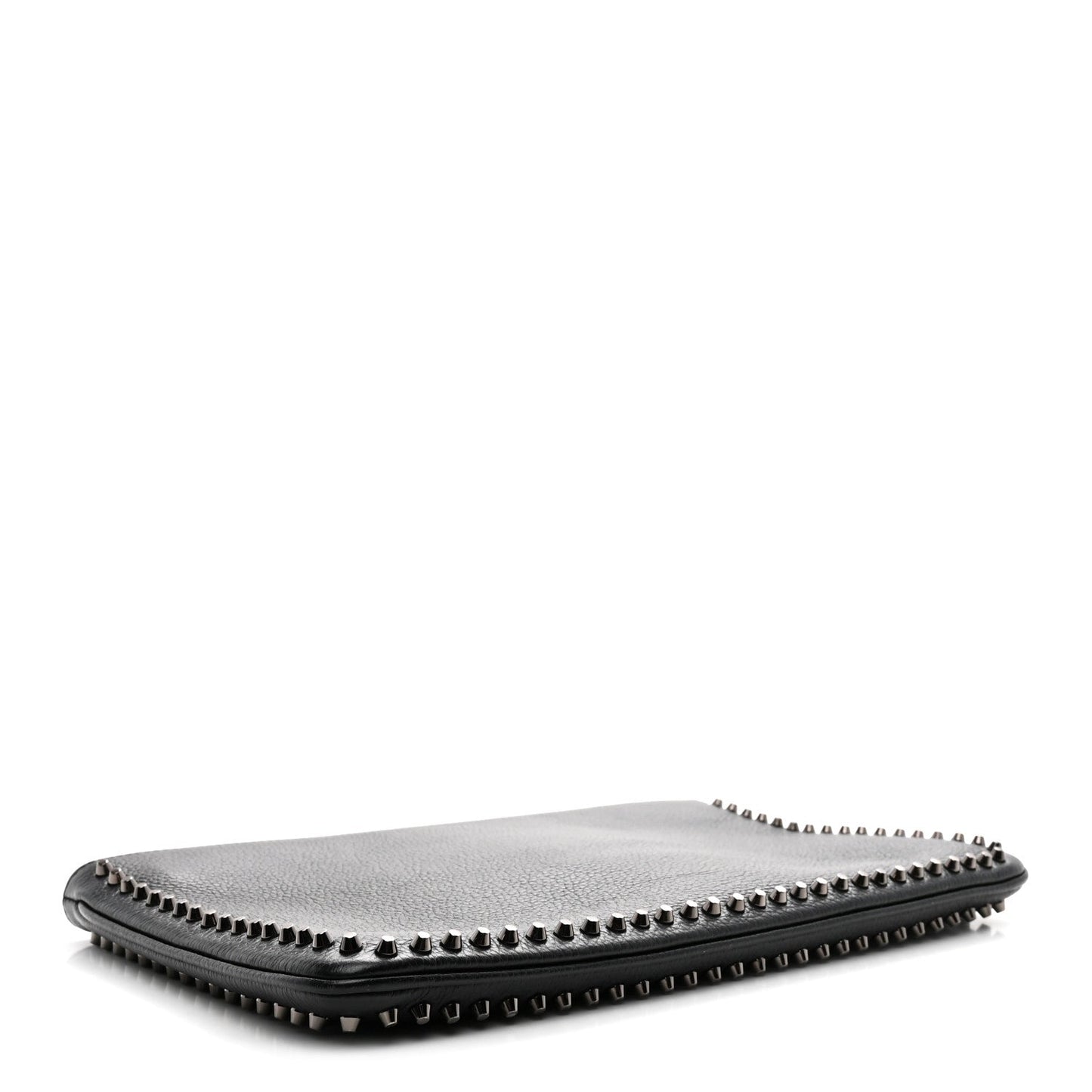 Calfskin Studded Loubiposh Clutch Black