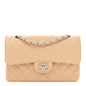 Caviar Quilted Small Double Flap Beige