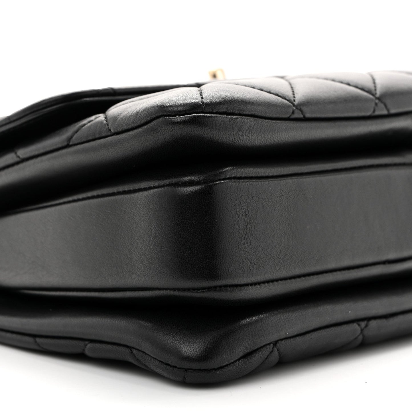 Lambskin Quilted Small Trendy CC Dual Handle Flap Bag Black