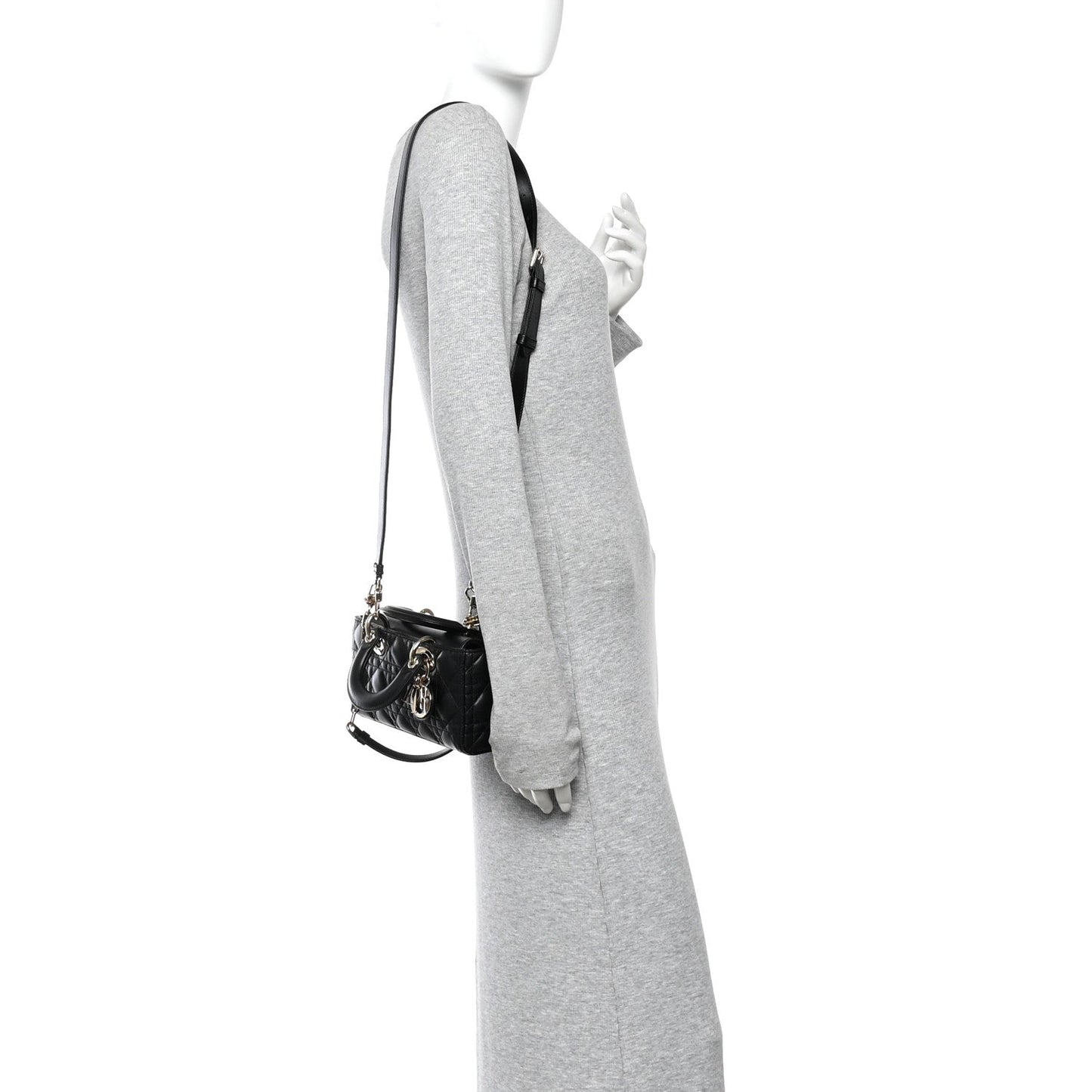 Lambskin Cannage Small Lady D-Joy Black