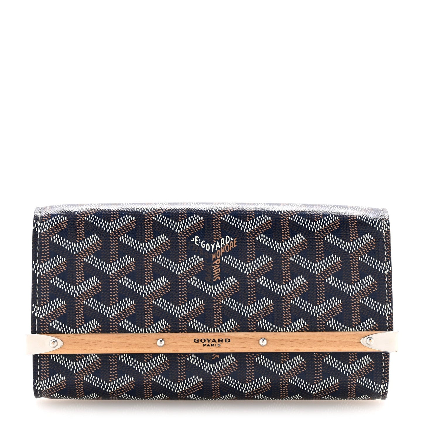 Goyardine Monte Carlo Bois Clutch Navy