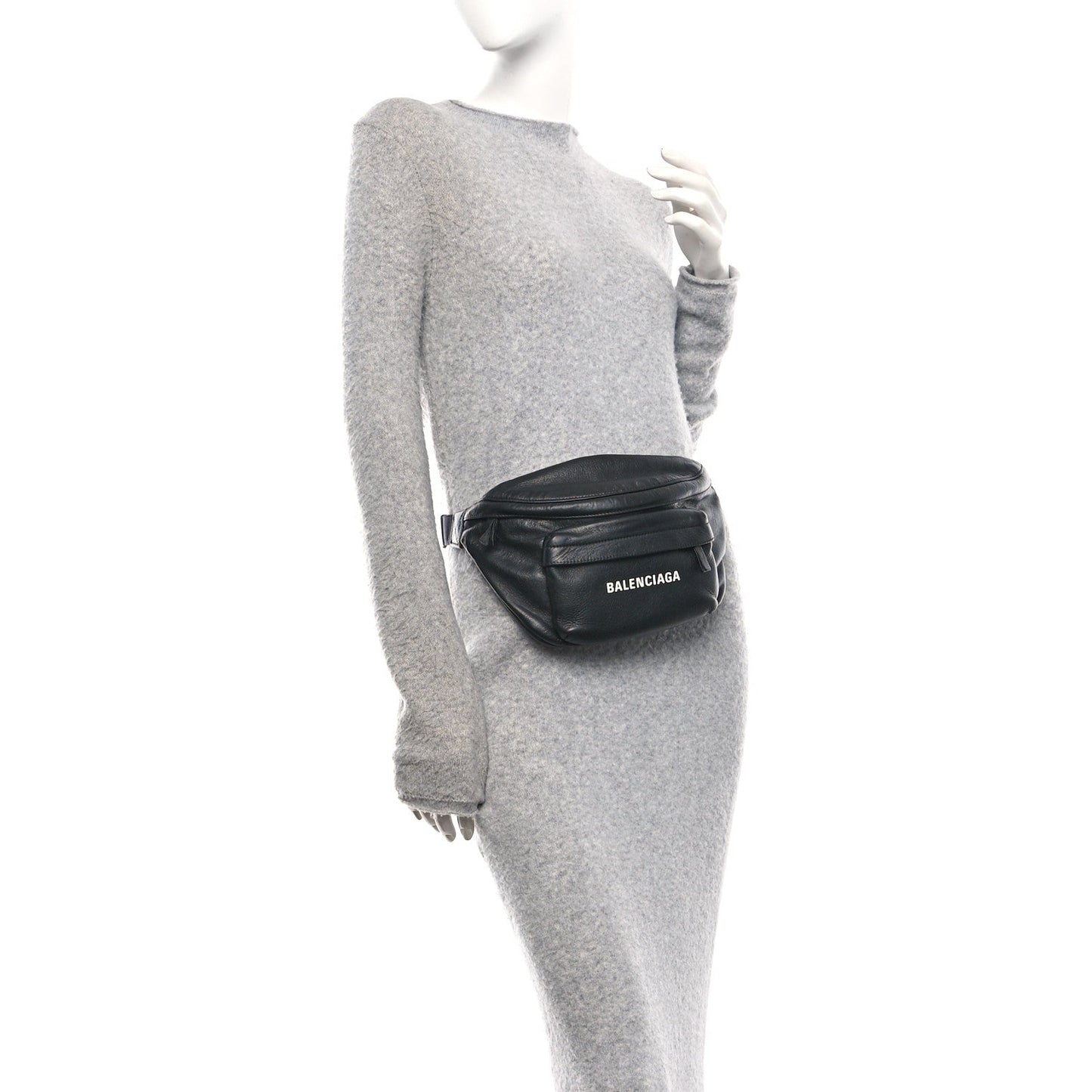 Smooth Calfskin Logo Large Everyday Beltpack Black White