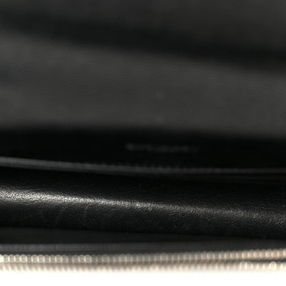 Grain De Poudre Matelasse Chevron Monogram Envelope Chain Wallet Black