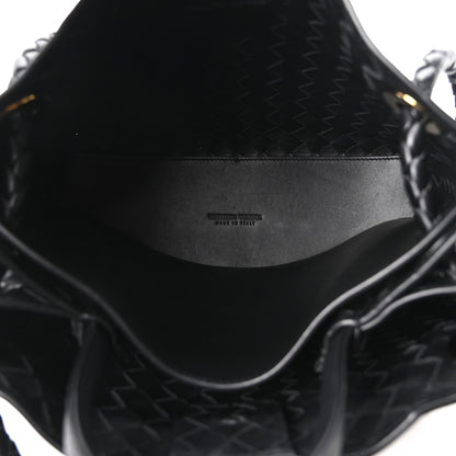 Nappa Intrecciato Medium Andiamo Shoulder Bag Black