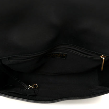 Braided Sheepskin Large Boy Reverso Flap Black