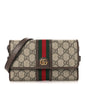 GG Supreme Monogram Web Ophidia Crossbody Wallet Beige New Acero