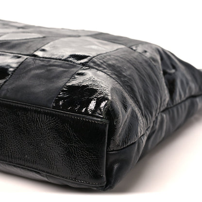 Patent Patchwork Large Brooklyn Tote Black