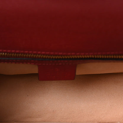 Textured Calfskin Printed Small Sylvie Shoulder Bag Red