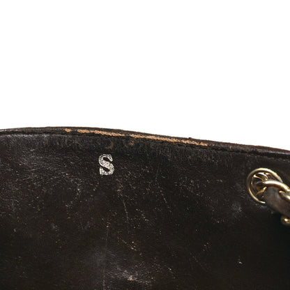 Suede Quilted CC Shoulder Bag Brown