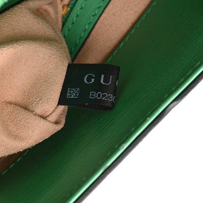 Calfskin Bamboo Web New Flora Small Nymphaea Top Handle Bag Green