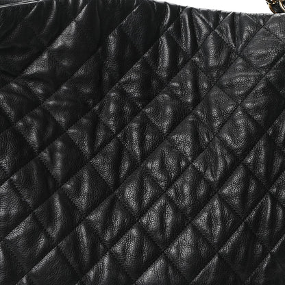 Calfskin Quilted Medium Chain Me Hobo Black