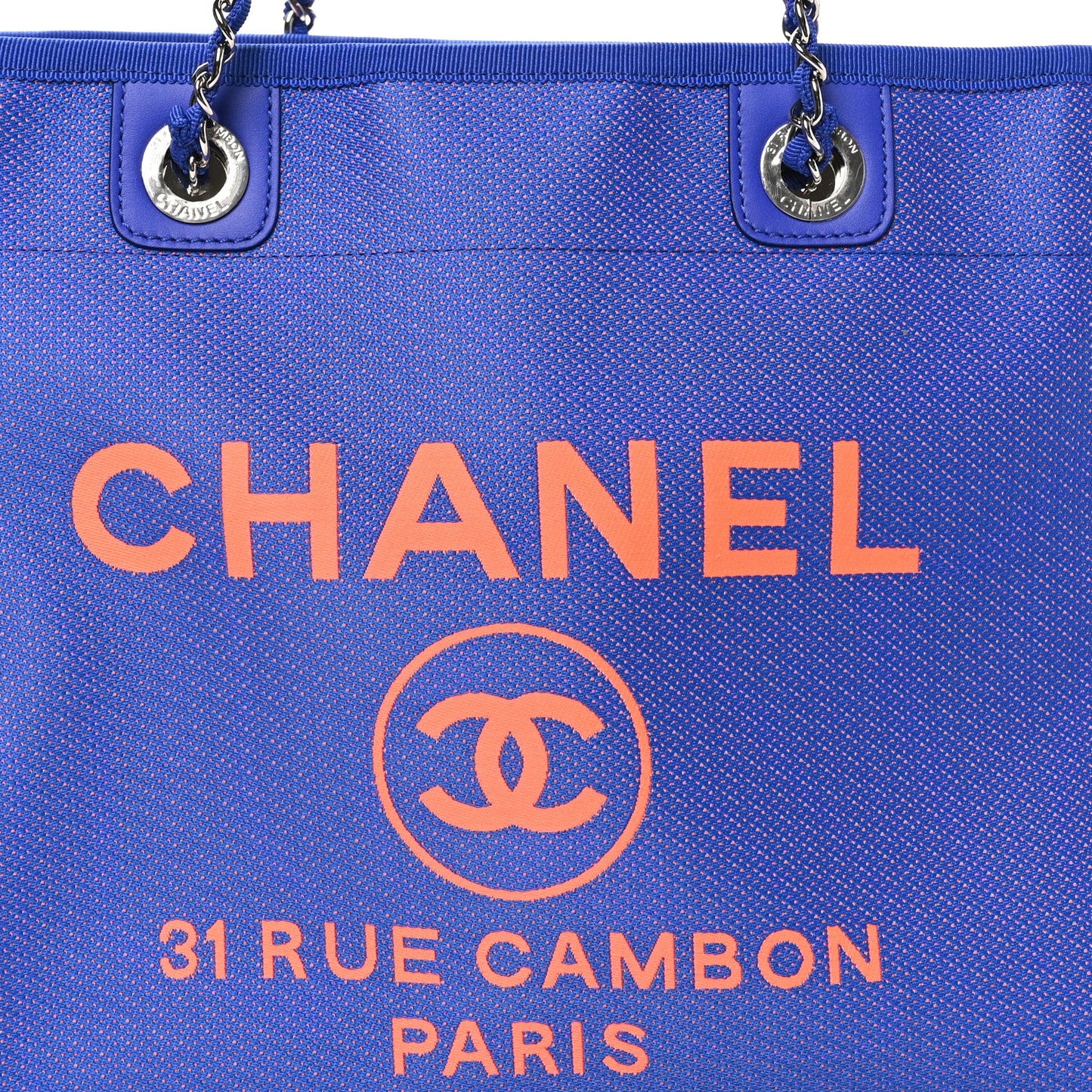 Mixed Fibers Small Deauville Tote Blue Orange