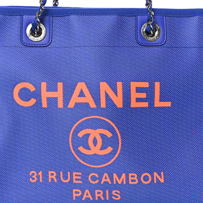 Mixed Fibers Small Deauville Tote Blue Orange
