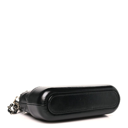 Aged Calfskin Quilted Small Gabrielle Clutch With Chain Black