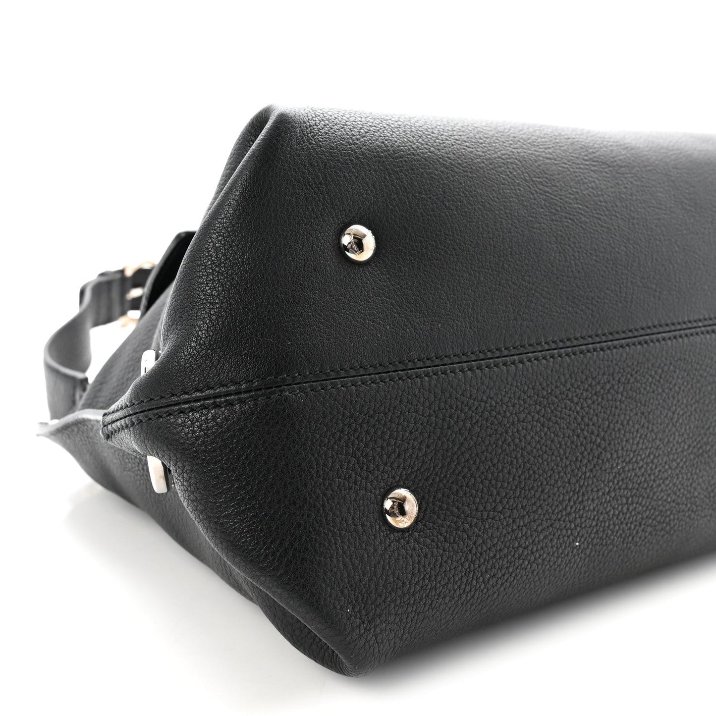 Grained Calfskin Sofia Satchel Black