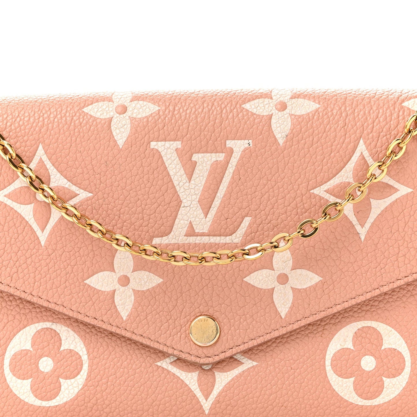Empreinte Monogram Giant Felicie Pochette Chain Wallet Rose Trianon Creme
