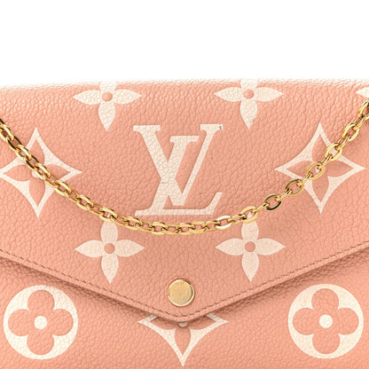 Empreinte Monogram Giant Felicie Pochette Chain Wallet Rose Trianon Creme