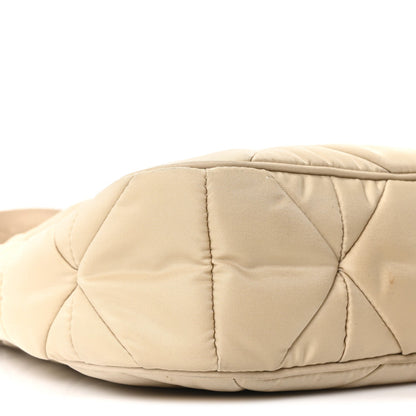 Re-Nylon Triangle Quilted Padded Patchwork System Shoulder Bag Deserto