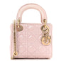 Metallic Lambskin Cannage Mini Lady Dior Lotus