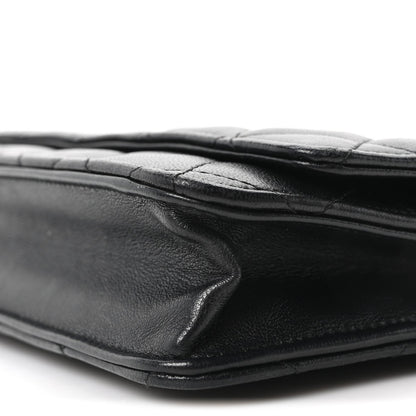 Lambskin Quilted Wallet On Chain WOC Black
