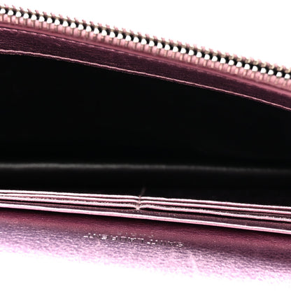 Metallic Calfskin Monogram Envelope Chain Wallet New Azalea