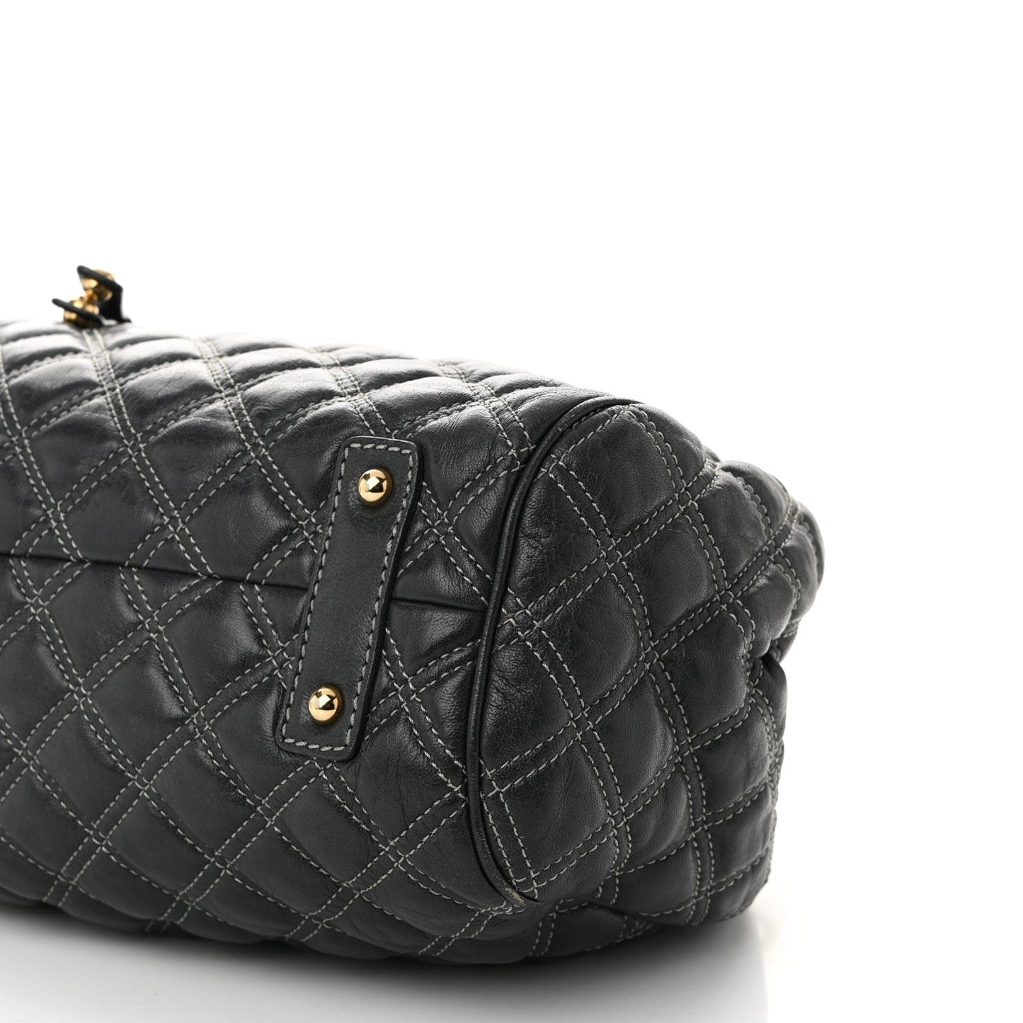 Calfskin Quilted Stam Dark Grey
