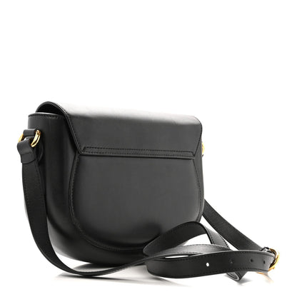 Charisma Calfskin Gucci Embossed Shoulder Flap Bag Black