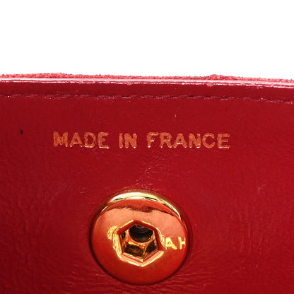 Suede Quilted Mini Square Flap Red