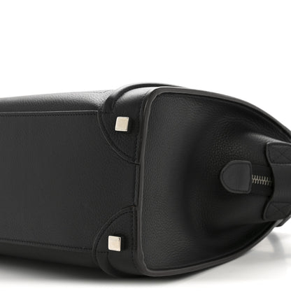 Drummed Calfskin Micro Luggage Black