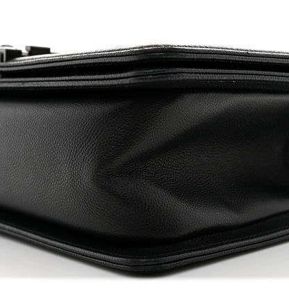 Caviar Quilted Medium Boy Flap So Black