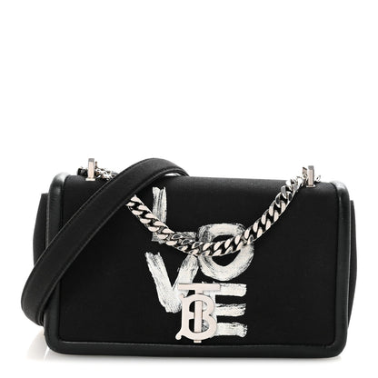 Canvas Printed Small Love Lola Bag Black