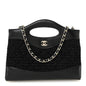 Tweed Shiny Calfskin Quilted Nano 31 Shopping Bag Black