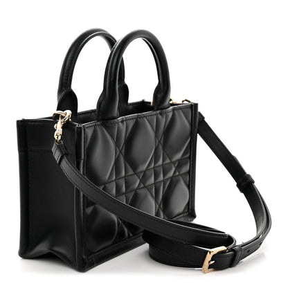 Calfskin Macrocannage Mini Book Tote Black