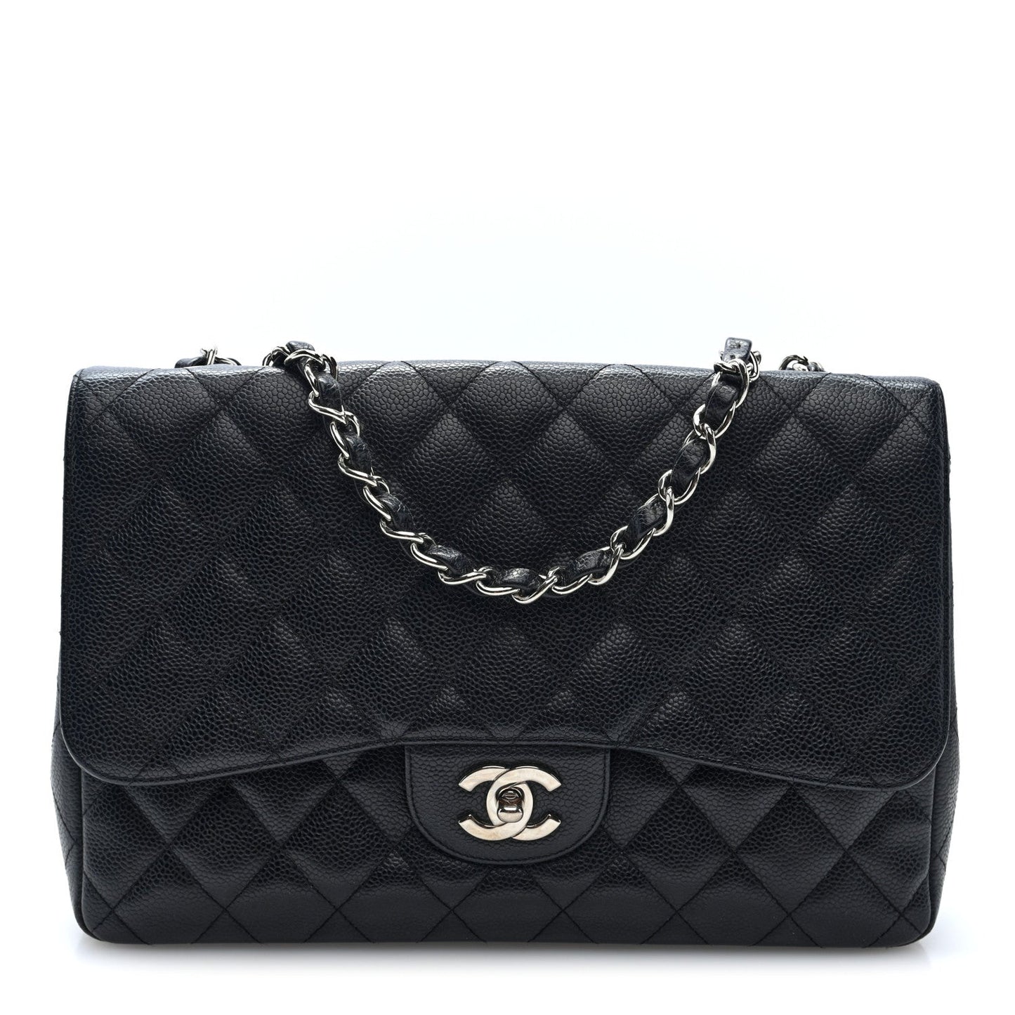 Caviar Quilted Jumbo Single Flap Black