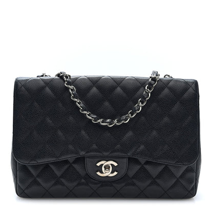 Caviar Quilted Jumbo Single Flap Black