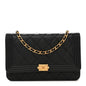 Lambskin Quilted Boy Wallet On Chain WOC Black