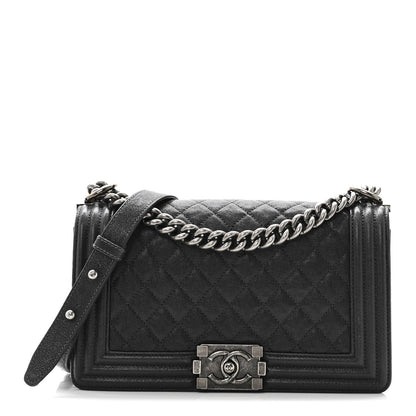Caviar Quilted Medium Boy Flap Charcoal