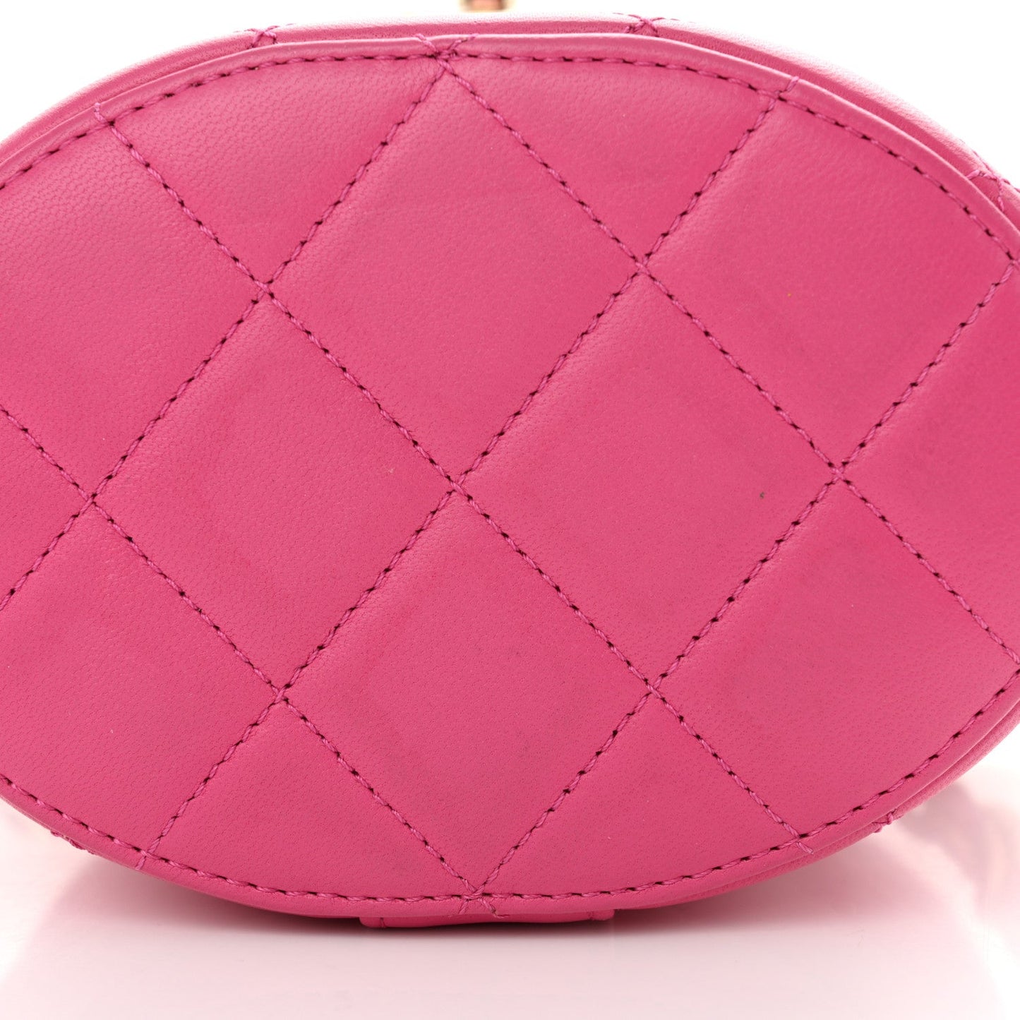 Lambskin Resin Elegant Chain Vanity Case Dark Pink