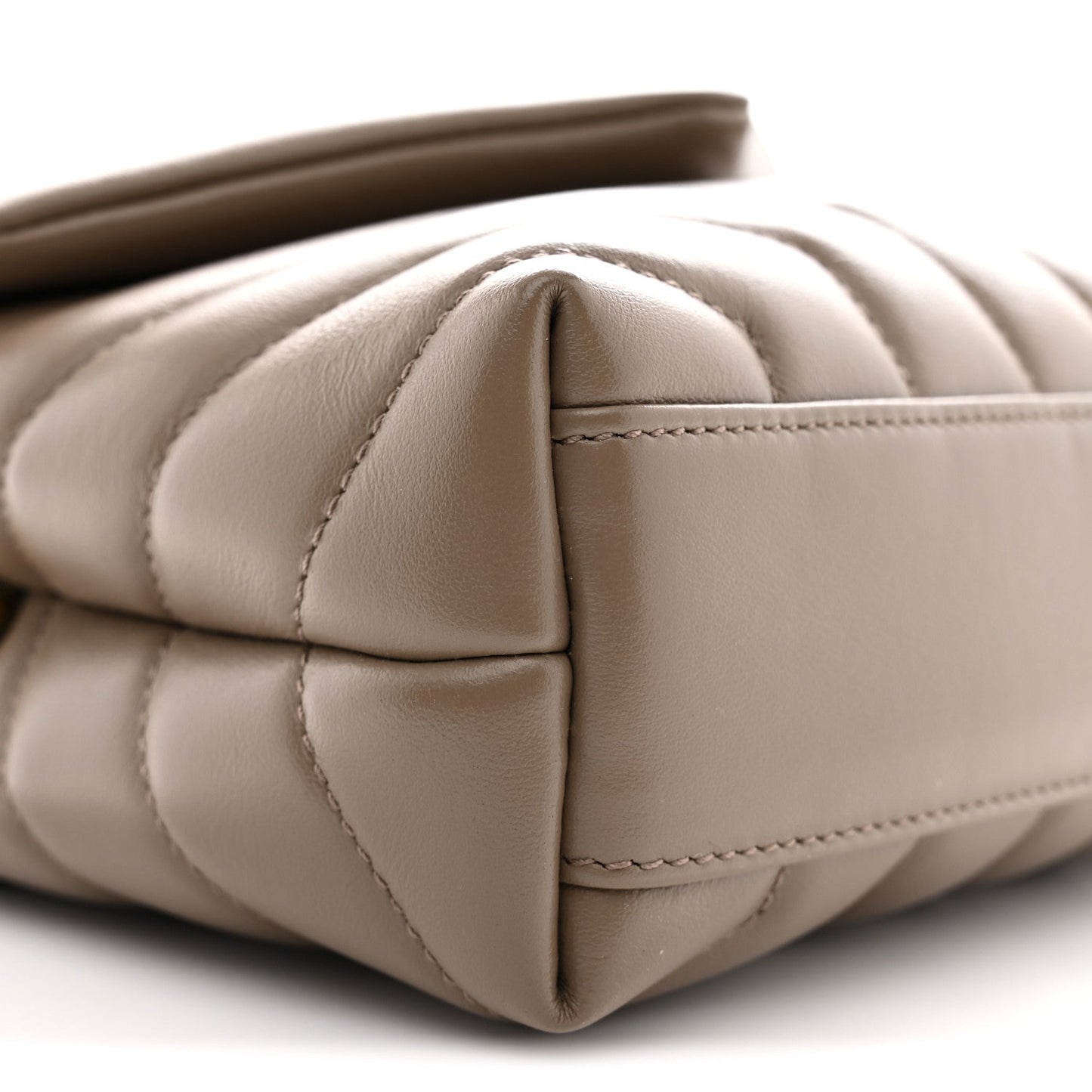 Calfskin Y Quilted Monogram Toy Loulou Crossbody Bag Taupe